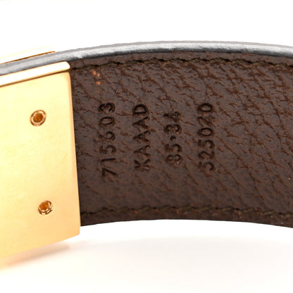 Gucci GG Supreme Monogram Textured Dollar Calfskin Squared Interlocking G 30mm Reversible Belt 85 34 Beige Ebony New Acero 8 of 9
