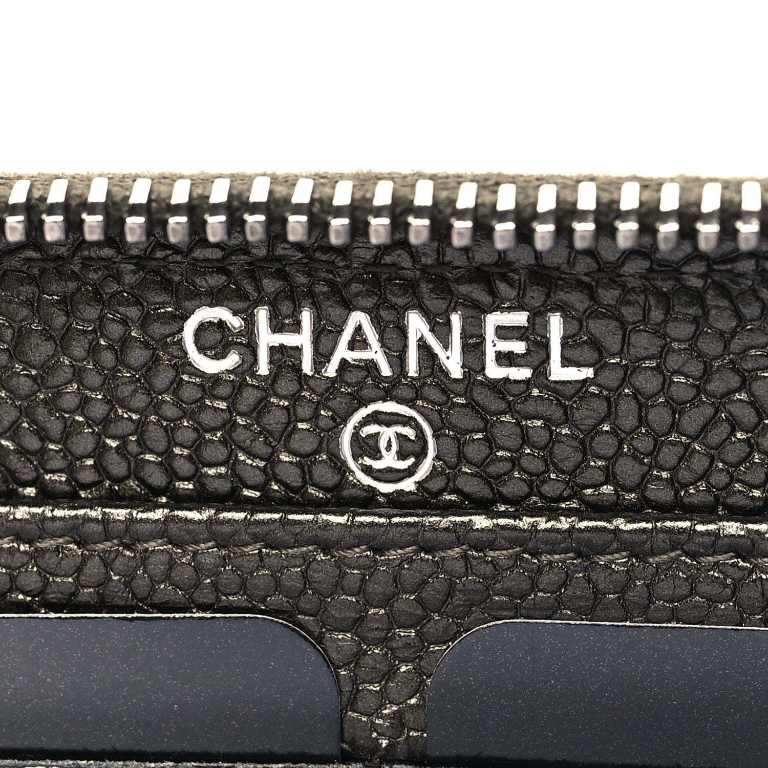 Chanel Caviar Quilted Large Gusset Zip Around Wallet Dark Charcoal 5 of 10