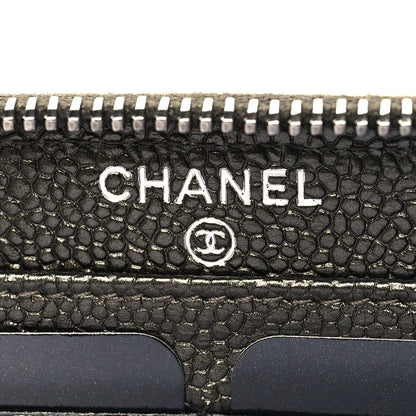 Chanel Caviar Quilted Large Gusset Zip Around Wallet Dark Charcoal 5 of 10