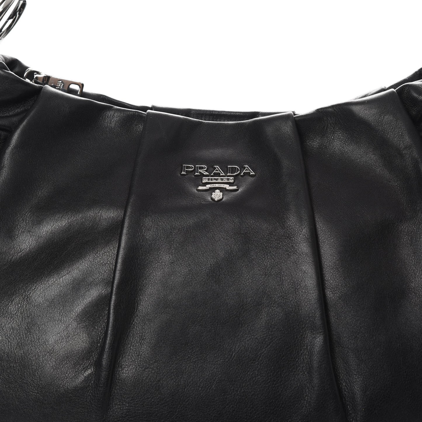 Soft Calfskin Pleated Hobo Black