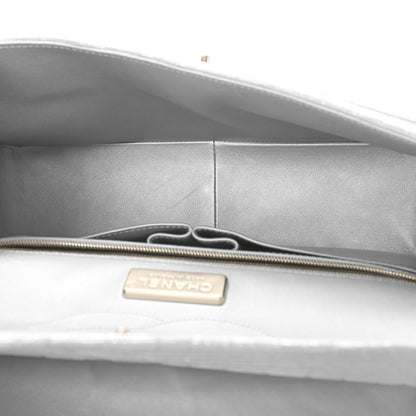 Chanel Iridescent Alligator Jumbo Double Flap Light Grey 5 of 10