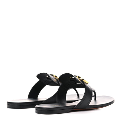 Christian Dior Calfskin 30 Montaigne Thong Sandals 38 Black 4 of 9