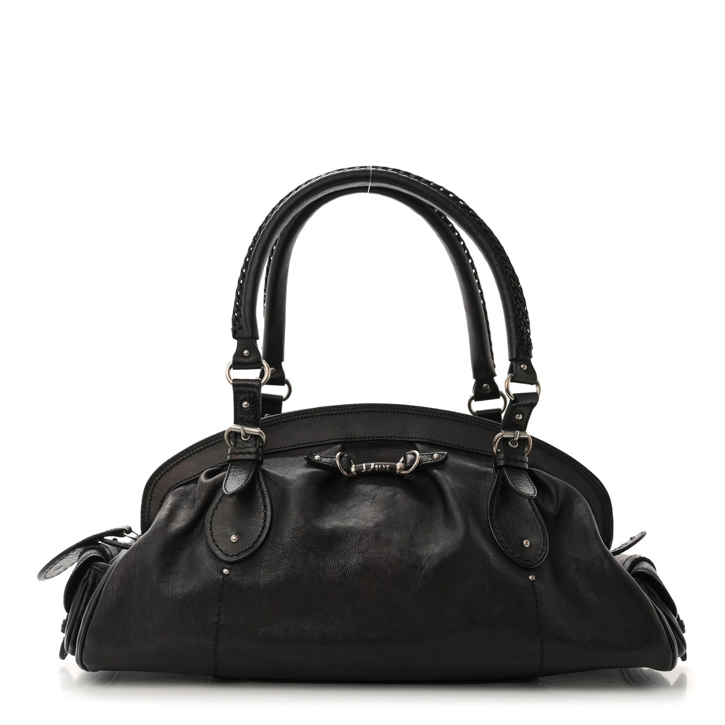 Calfskin My Dior Frame Pocket Satchel Black