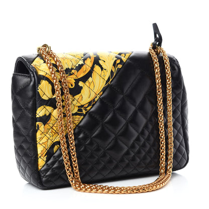 Versace Nappa Quilted Barocco Print Icon Shoulder Bag Black 3 of 9