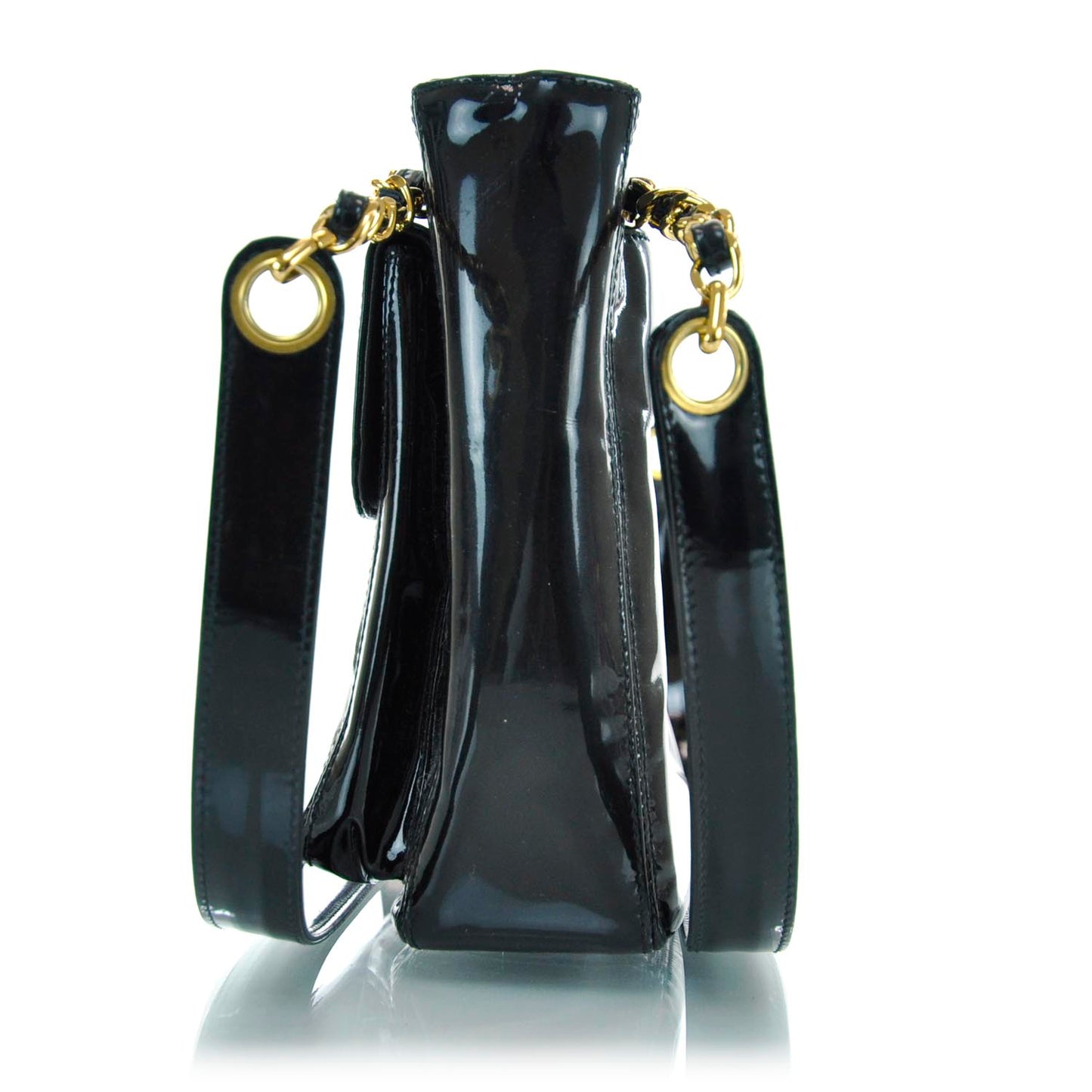 Patent Shoulder Bag Black