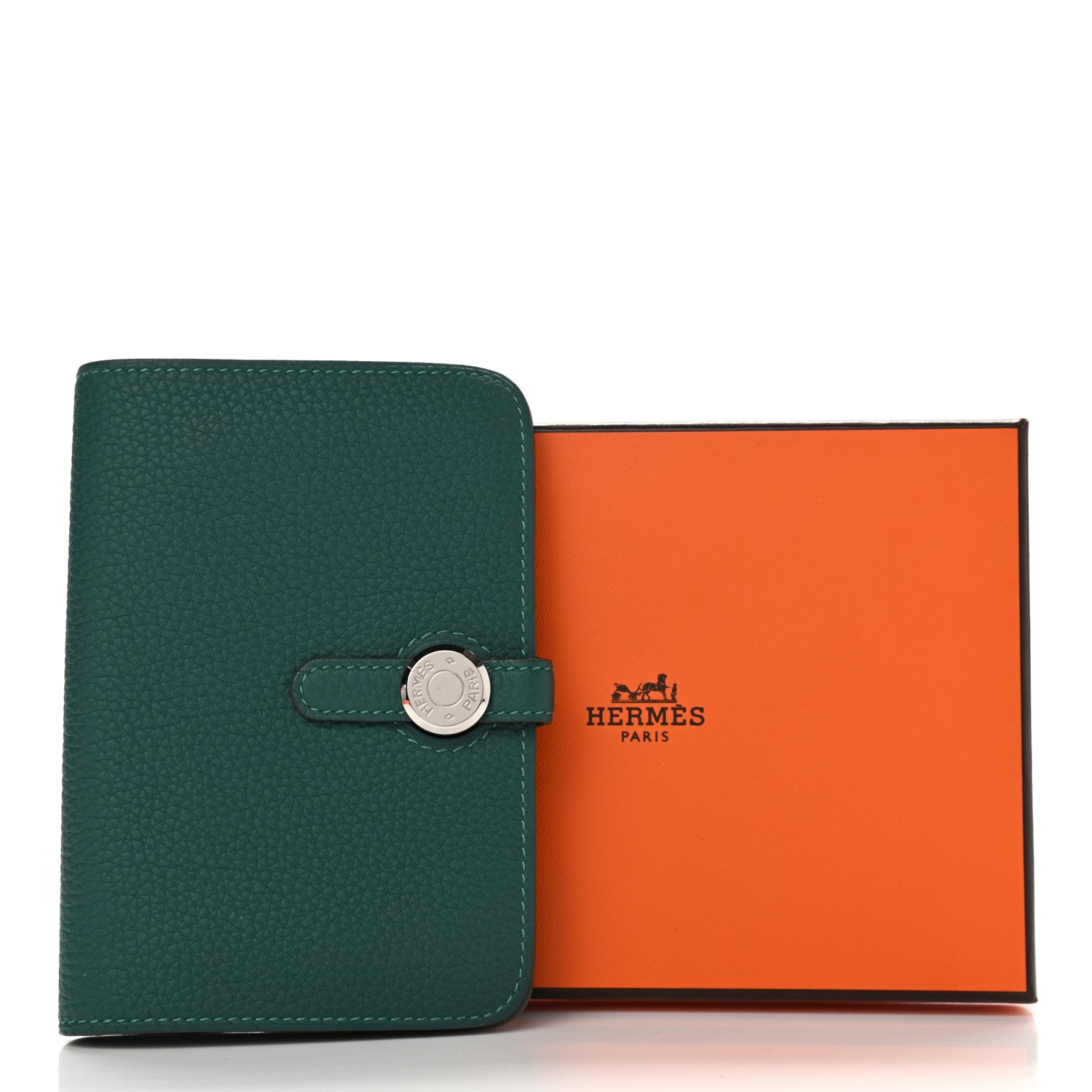 Hermes Togo Dogon Compact Wallet Malachite 8 of 8