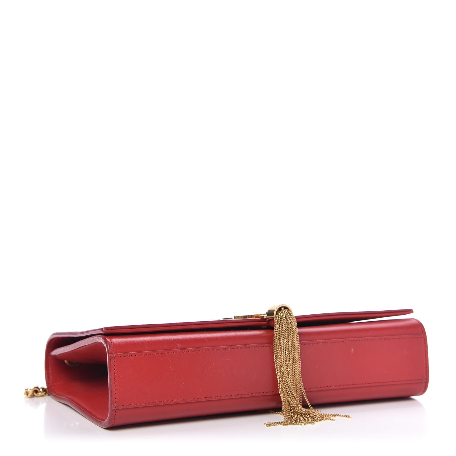 Saint Laurent Smooth Calfskin Medium Classic Monogram Kate Tassel Satchel Lipstick Red 4 of 9