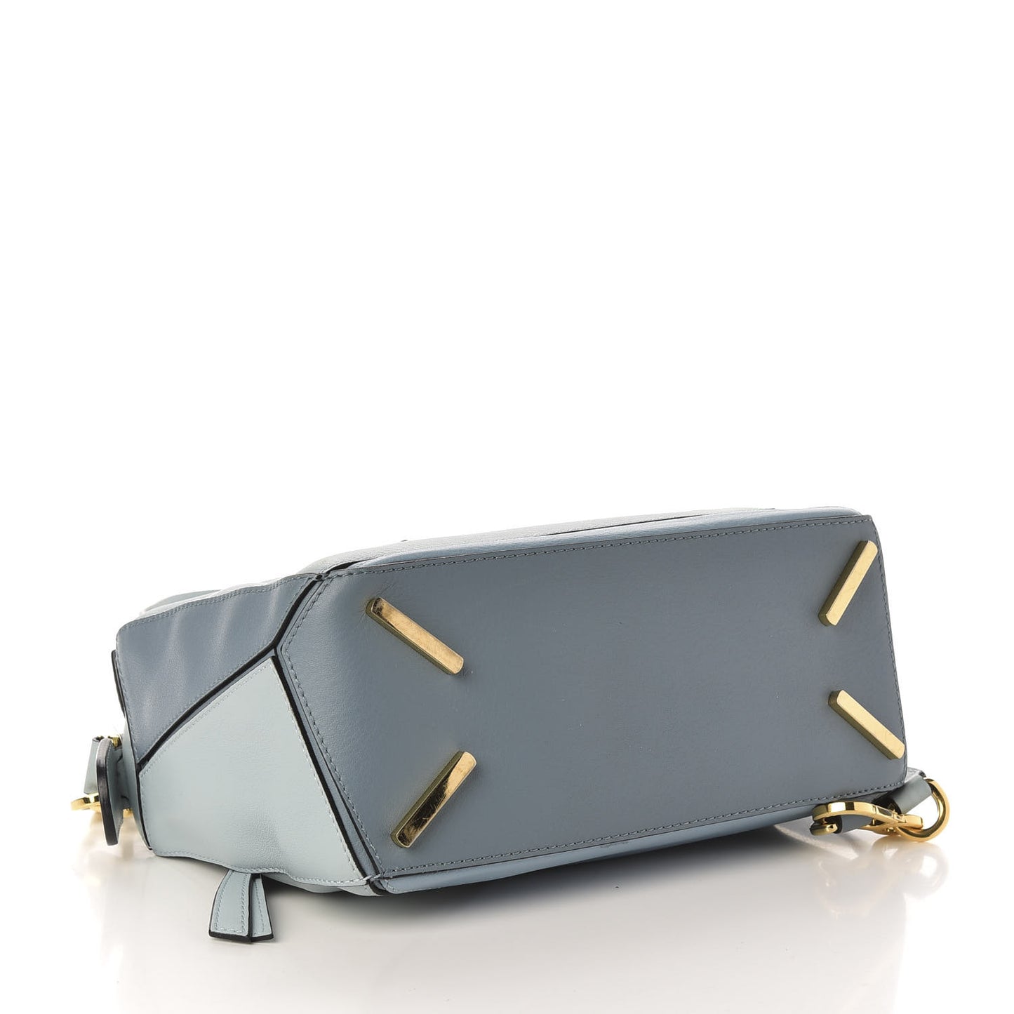 Calfskin Small Puzzle Bag Aqua Light Blue Stone Blue
