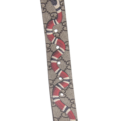 Gucci GG Supreme Monogram Selleria Calfskin Kingsnake 35mm Belt 85 34 Beige Ebony Multicolor Cocoa 5 of 5