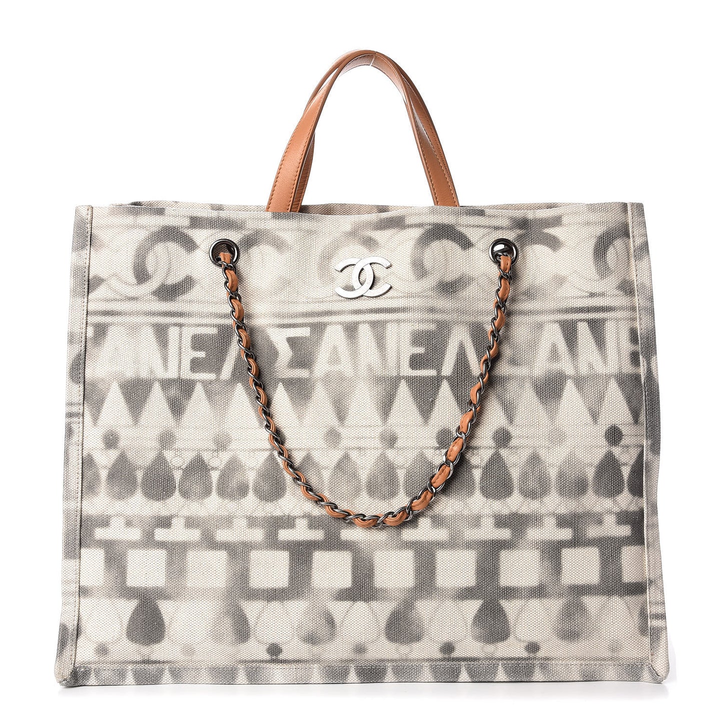 Canvas Large Iliad Shopping Tote Beige