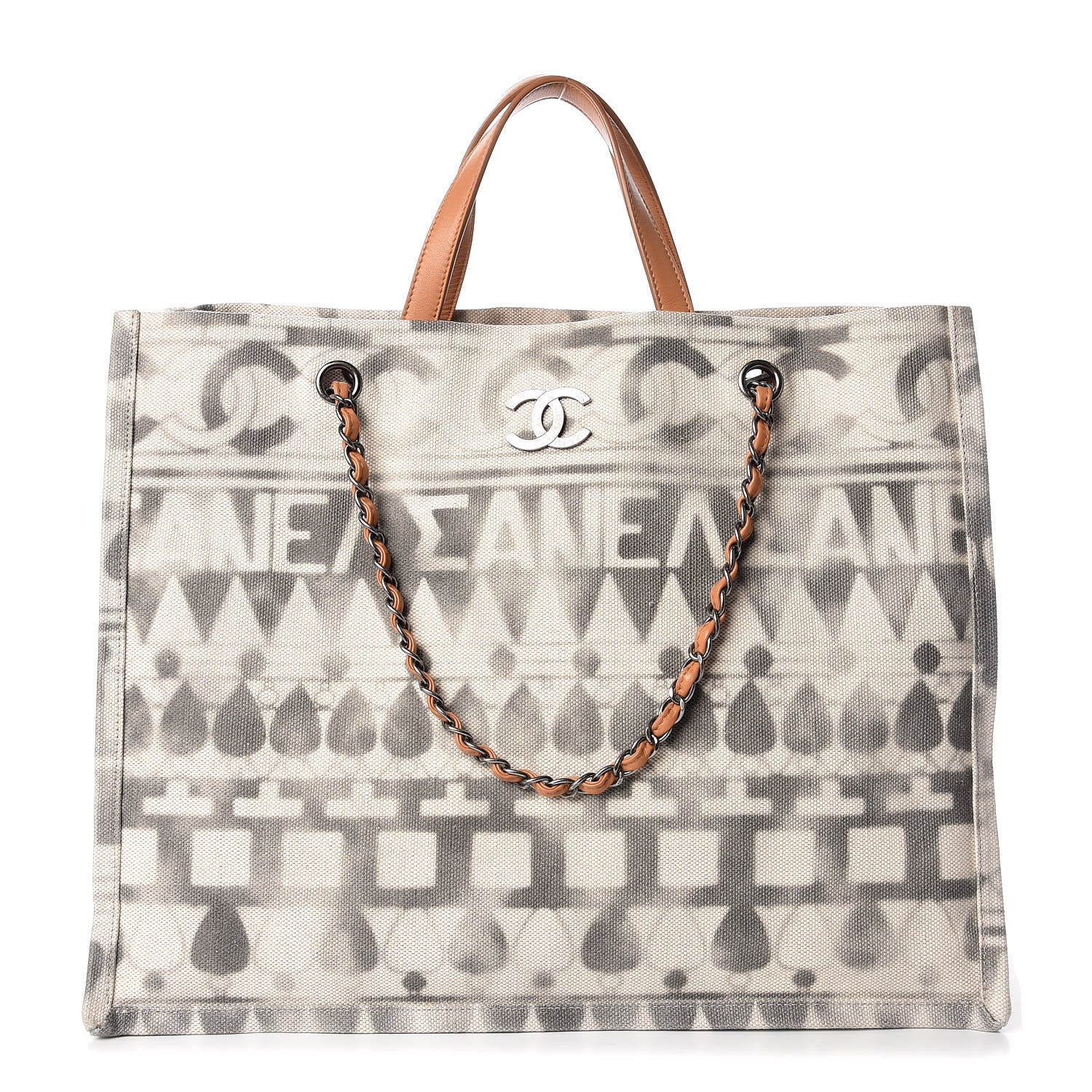 Chanel Canvas Large Iliad Shopping Tote Beige 1 of 9