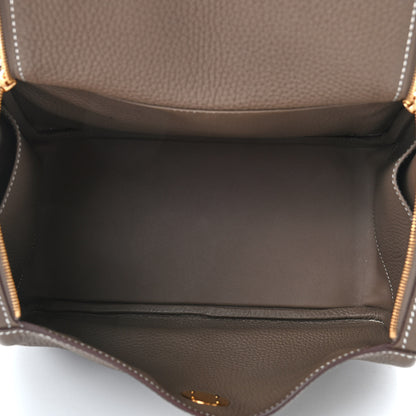 Hermes Taurillon Clemence Lindy 26 Etoupe 4 of 4
