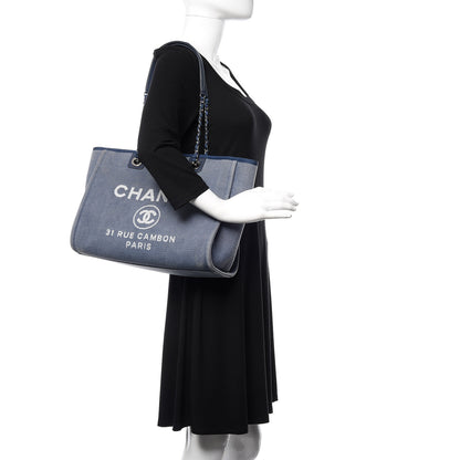 Chanel Canvas Small Deauville Tote Blue 2 of 14
