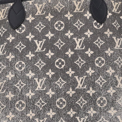 Louis Vuitton Denim Monogram Jacquard Neverfull MM Grey 7 of 9