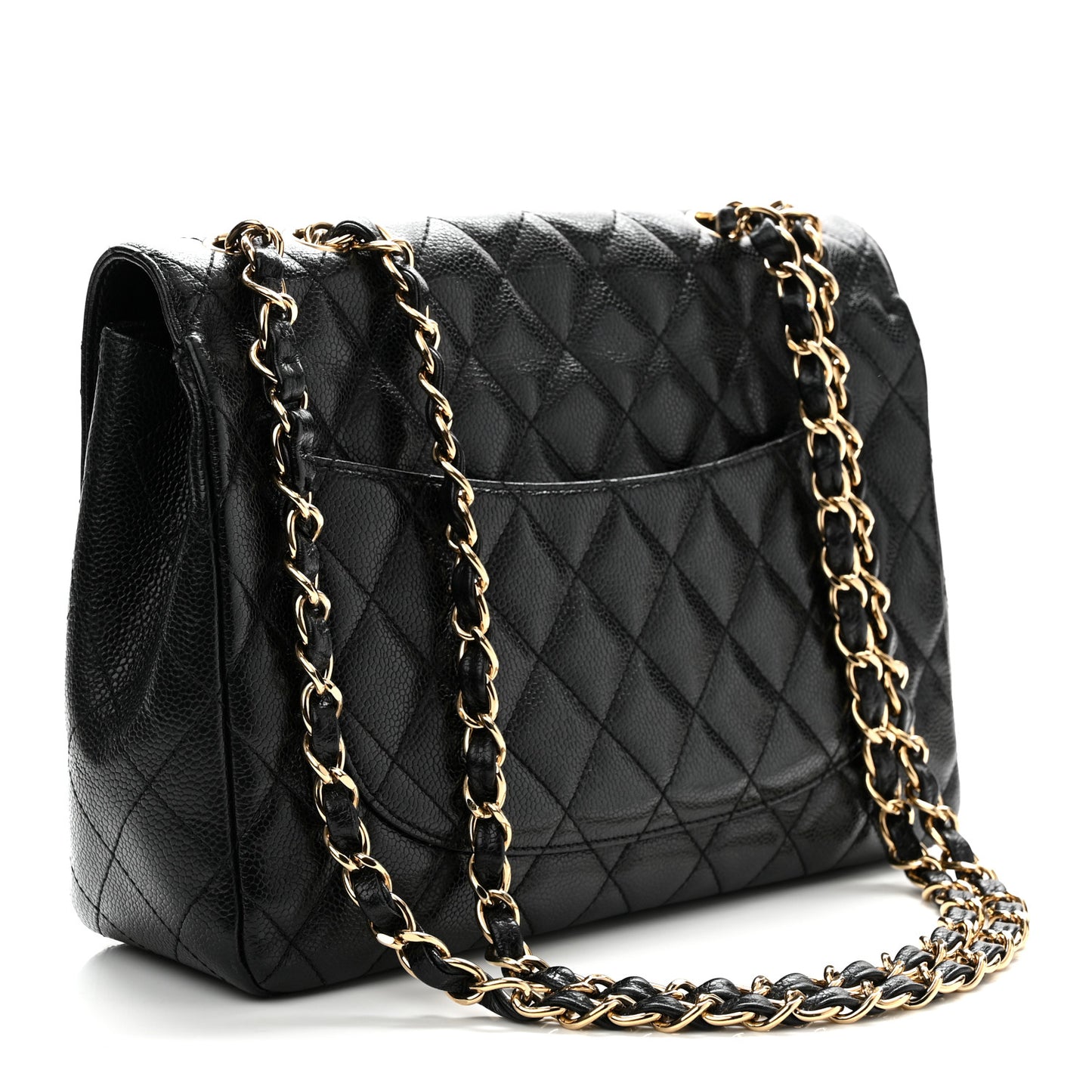 Caviar Quilted Jumbo Single Flap Black