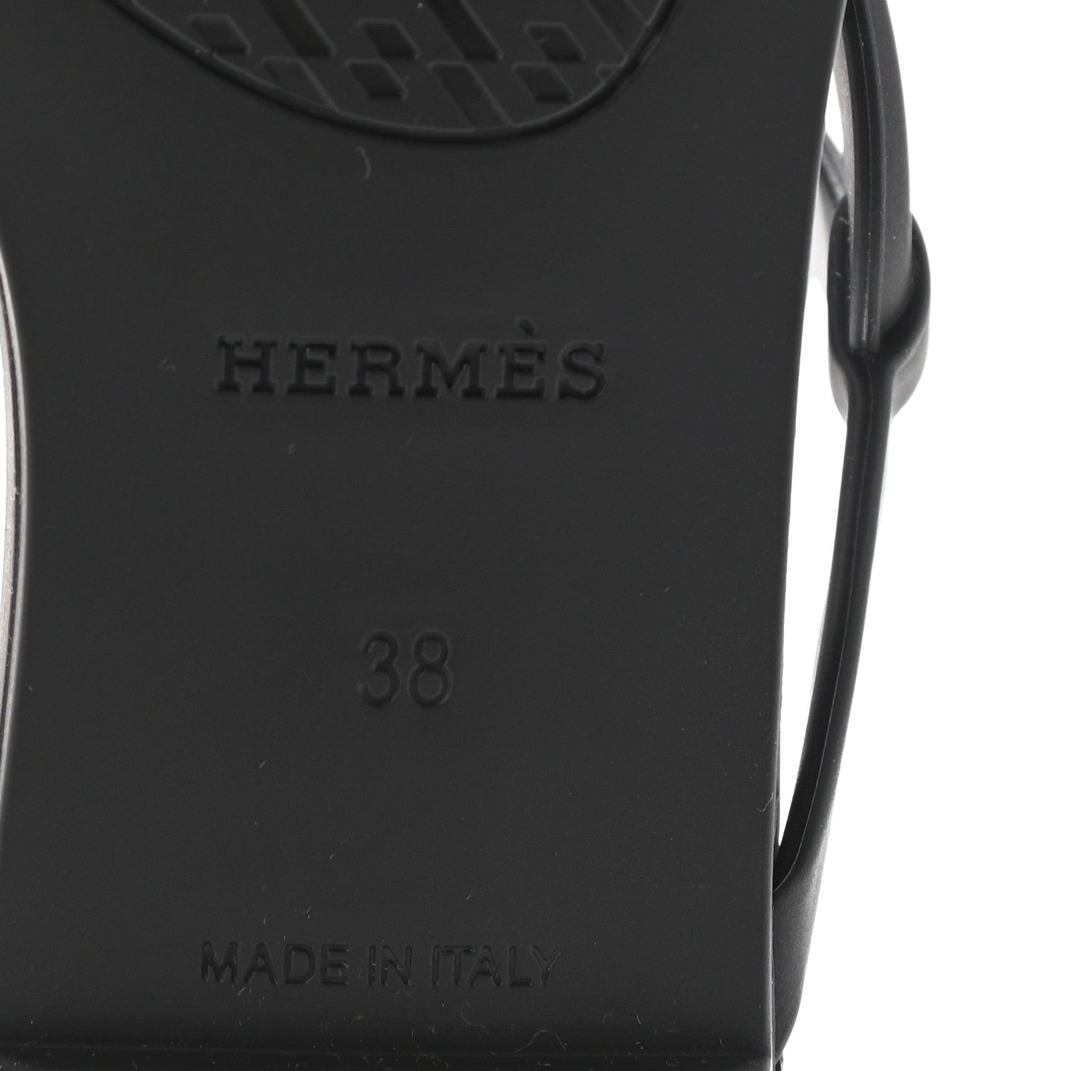 Hermes Rubber Womens Egerie Sandals 38 Black 6 of 7