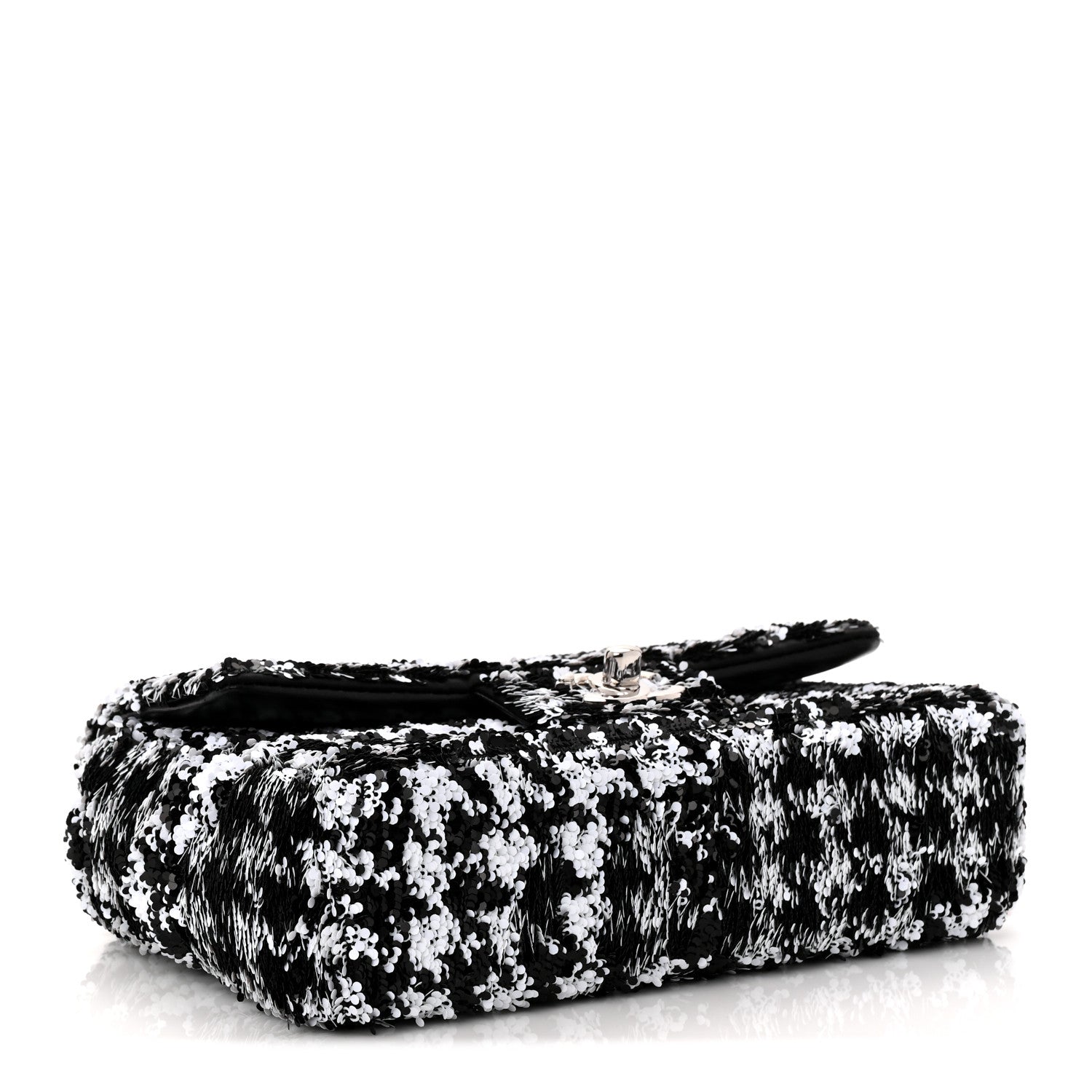 Chanel Sequin Houndstooth Small Flap Black White 4 of 10