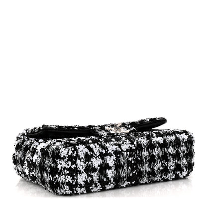 Chanel Sequin Houndstooth Small Flap Black White 4 of 10