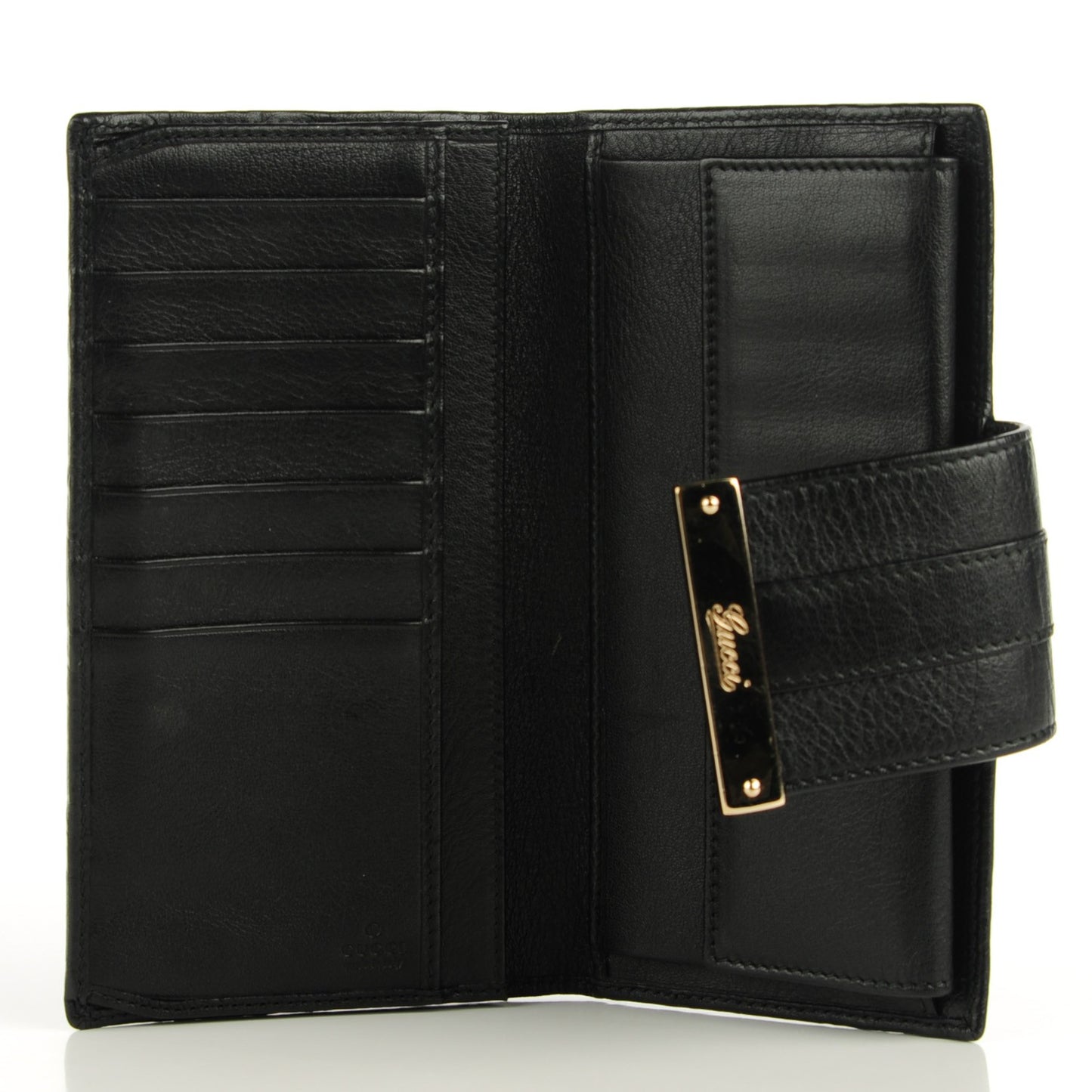Guccissima Ladies Web Long Wallet Black