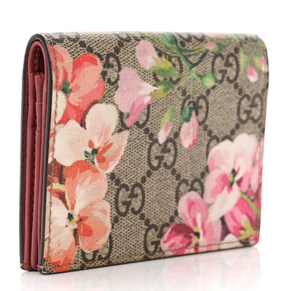 Gucci GG Supreme Monogram Blooms Card Case Beige Multicolor Dry Rose 3 of 9
