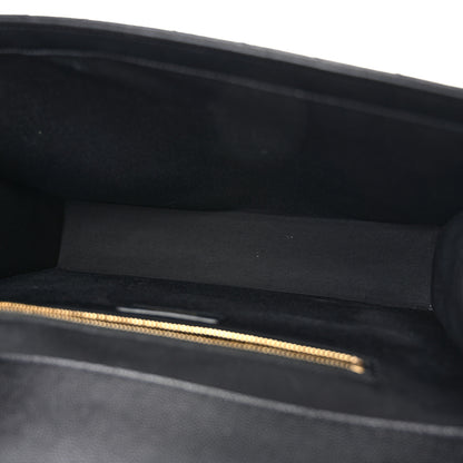 Saint Laurent Grain De Poudre Matelasse Chevron Large Monogram Satchel Black 5 of 14