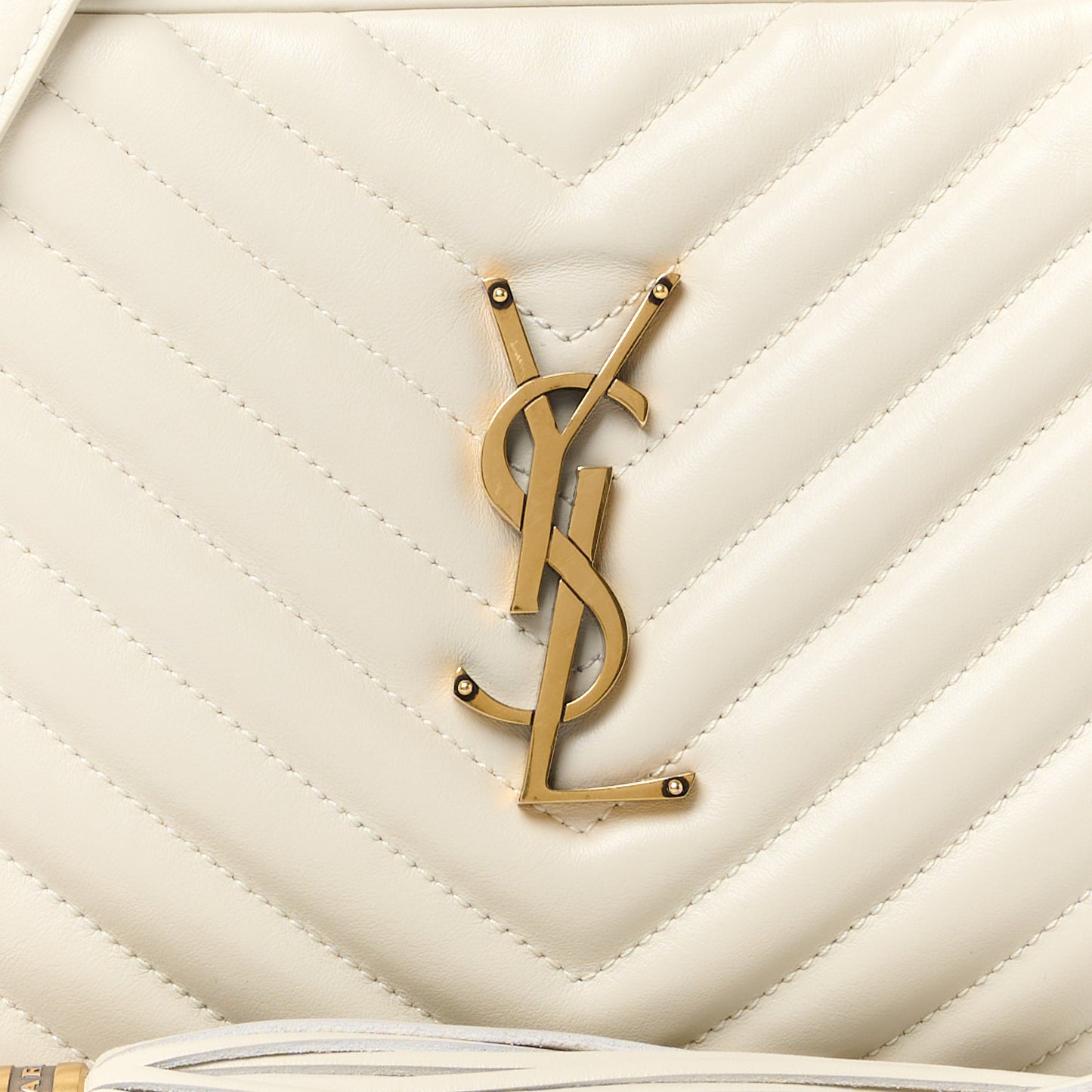 Calfskin Matelasse Monogram Lou Camera Bag Crema Soft