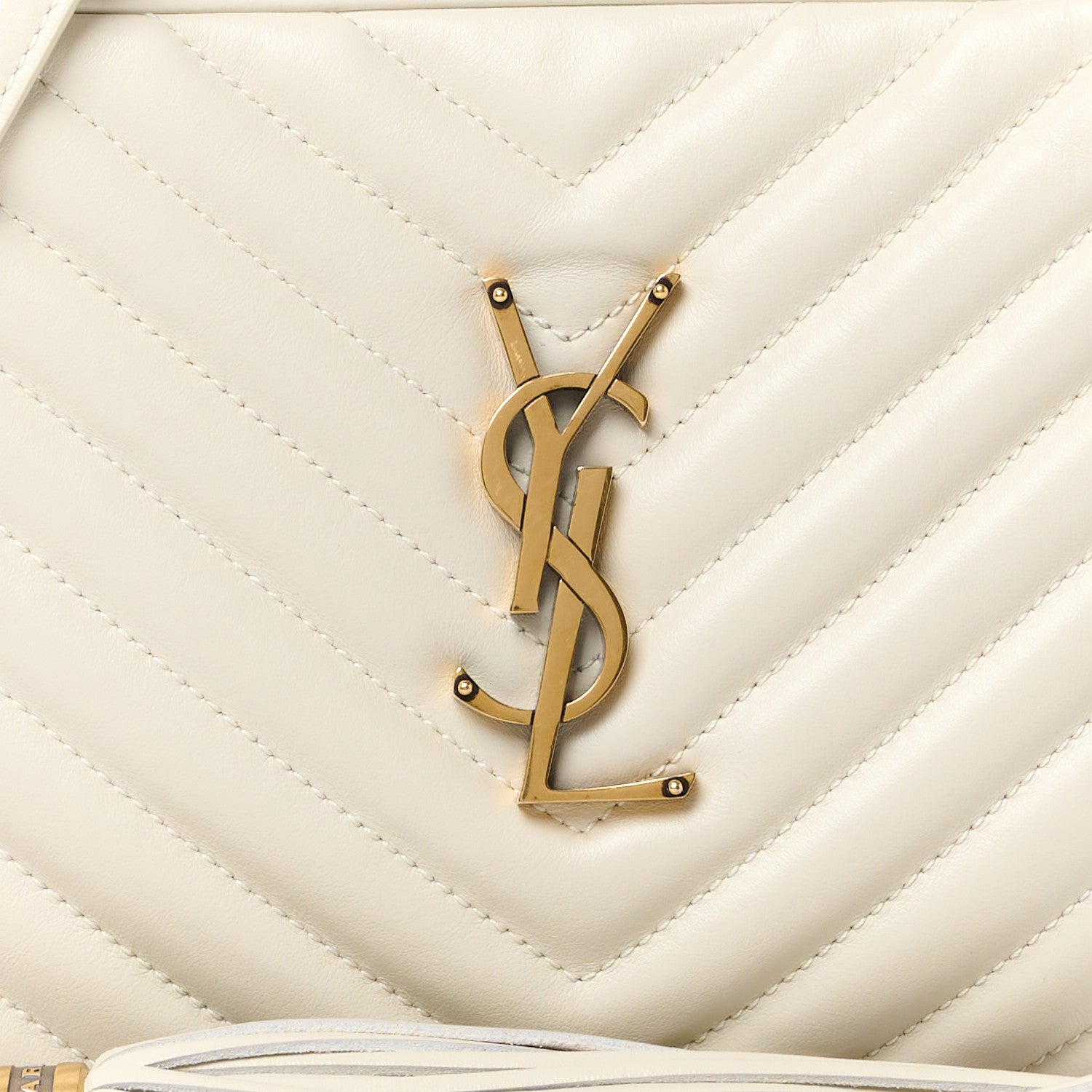 Saint Laurent Calfskin Matelasse Monogram Lou Camera Bag Crema Soft 8 of 11