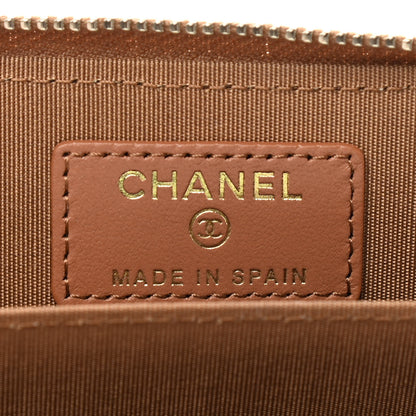 Chanel Lambskin Quilted Chanel 19 Zip Around Coin Purse Wallet Brown 6 of 8