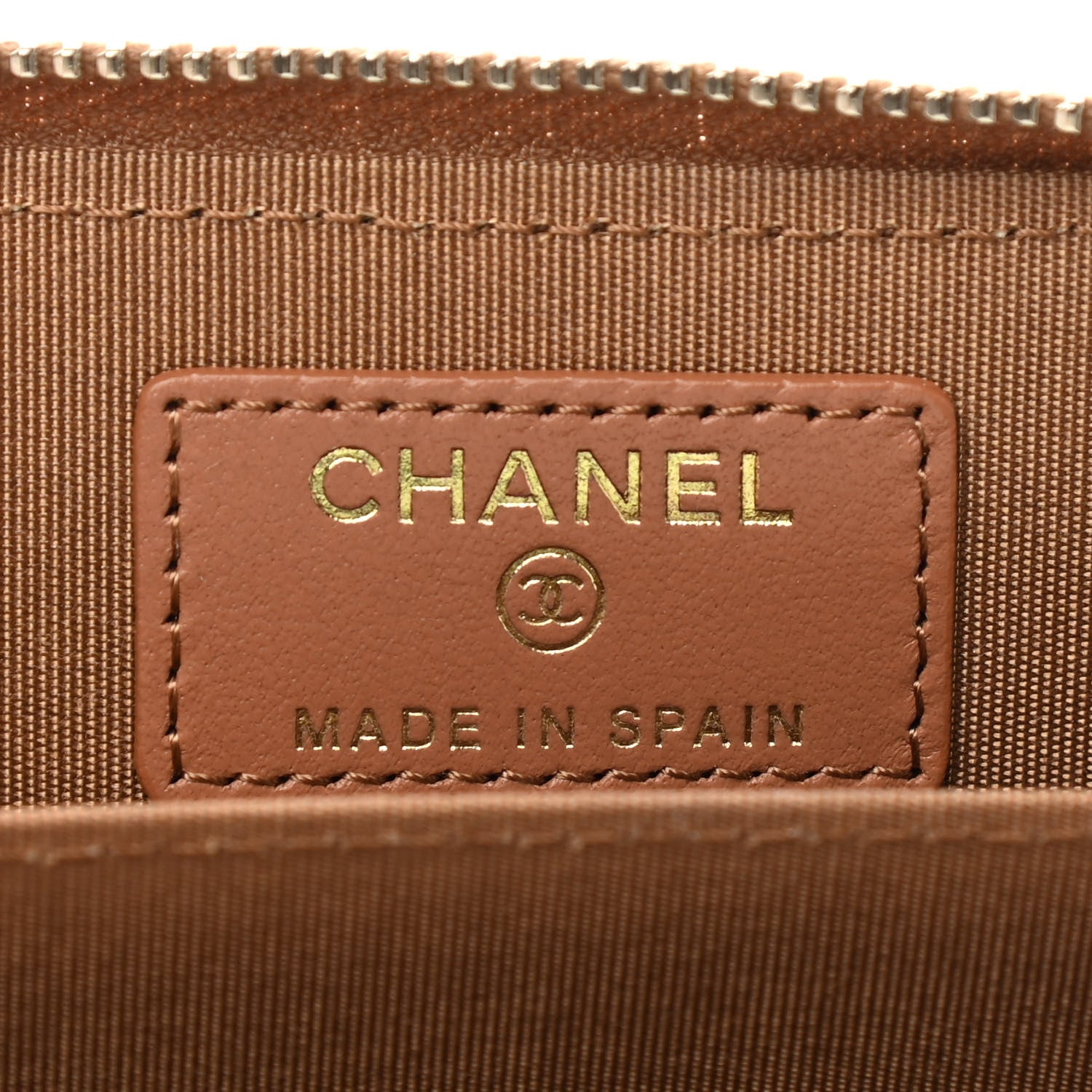 Chanel Lambskin Quilted Chanel 19 Zip Around Coin Purse Wallet Brown 6 of 8