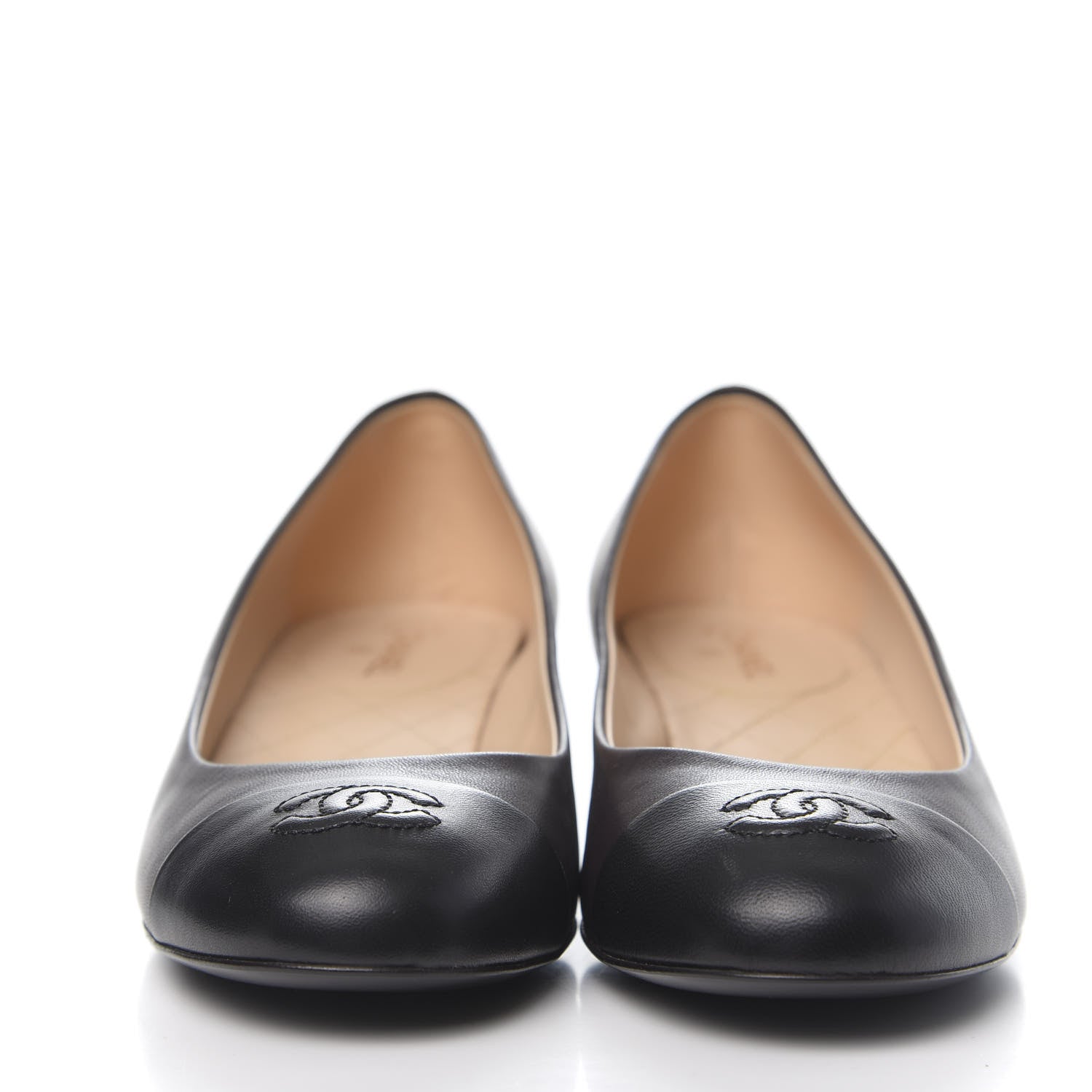 Chanel Lambskin CC Cap Toe Pumps 38.5 Dark Brown Black 2 of 9