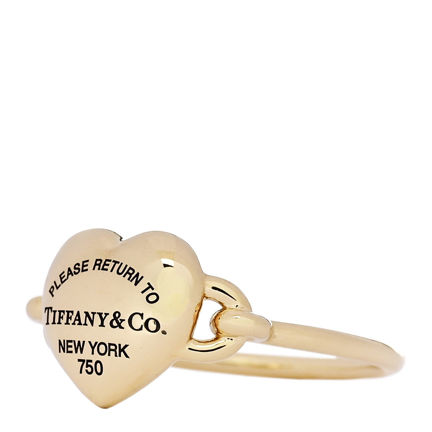 Tiffany 18K Yellow Gold Return to Tiffany Full Heart Ring 58 8.5 3 of 6