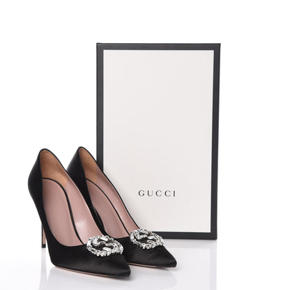Gucci Satin Sparkling GG Pumps 37.5 Black 16 of 16