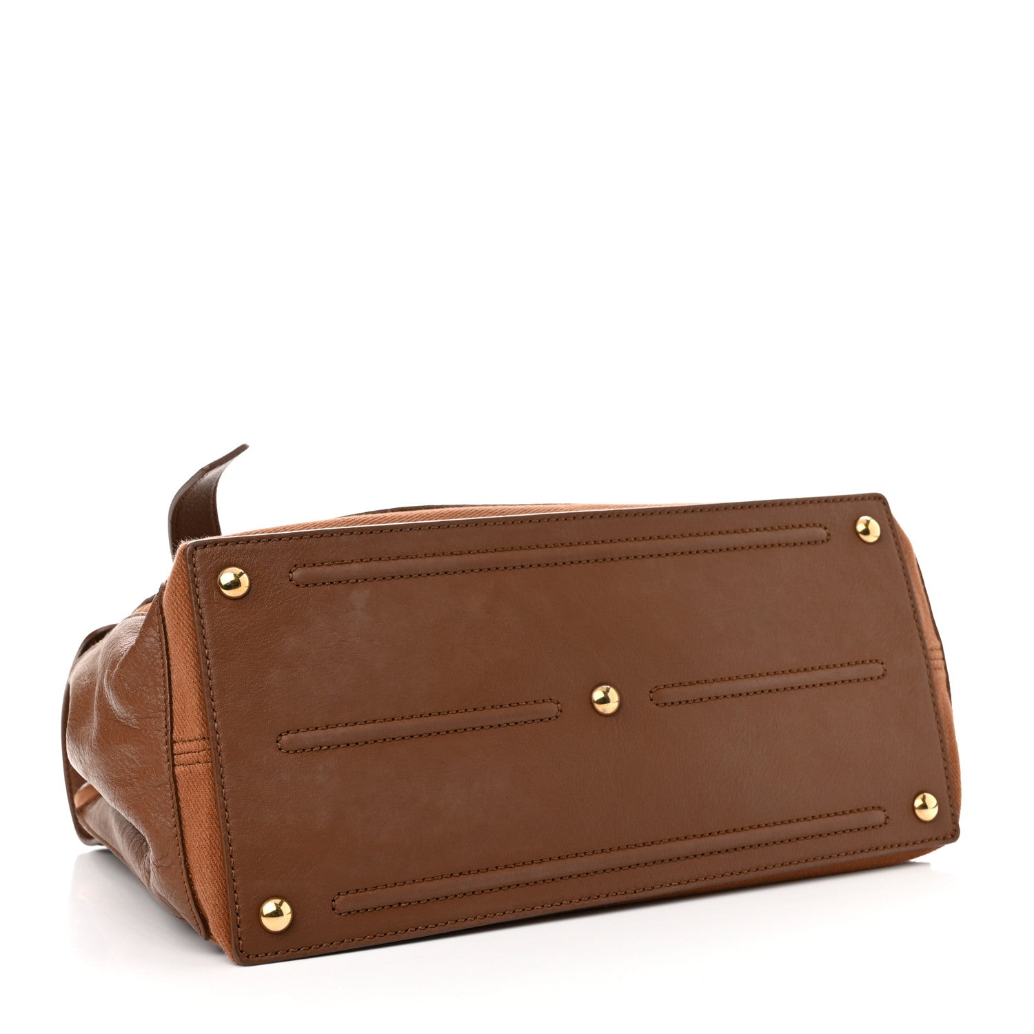 Saint Laurent Calfskin Canvas Medium Muse Two Brown 3 of 14