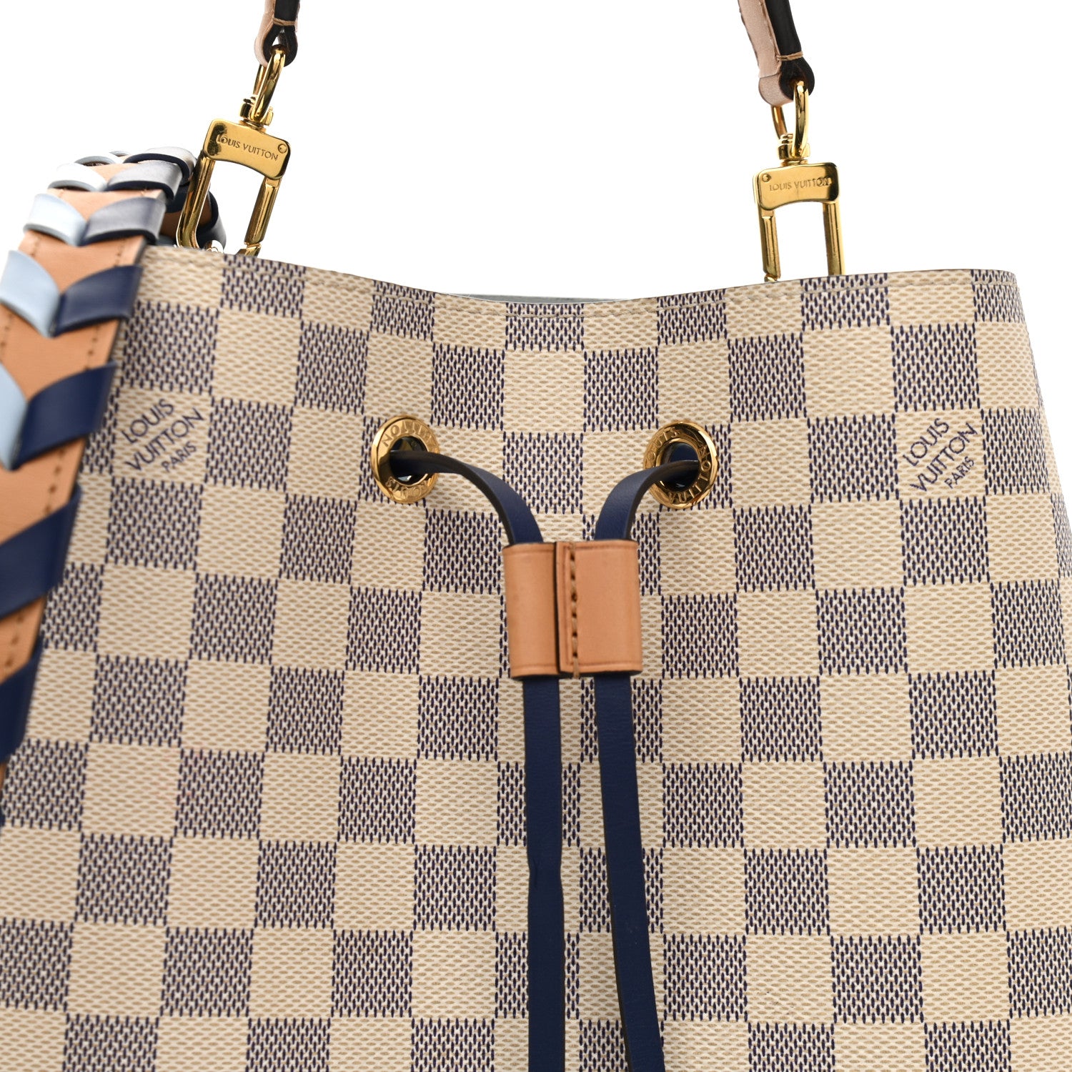 Louis Vuitton Damier Azur Braided Neonoe MM Blue 8 of 12