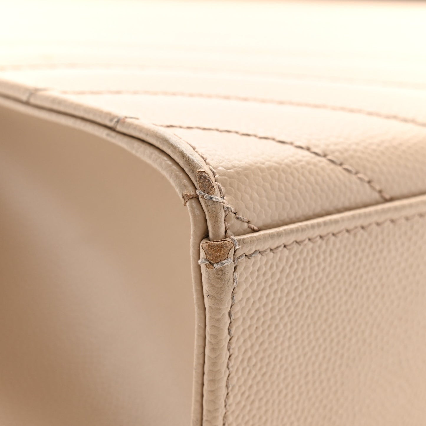 Grain De Poudre Matelasse Chevron Large Monogram Satchel Dark Beige