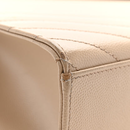 Saint Laurent Grain De Poudre Matelasse Chevron Large Monogram Satchel Dark Beige 12 of 13
