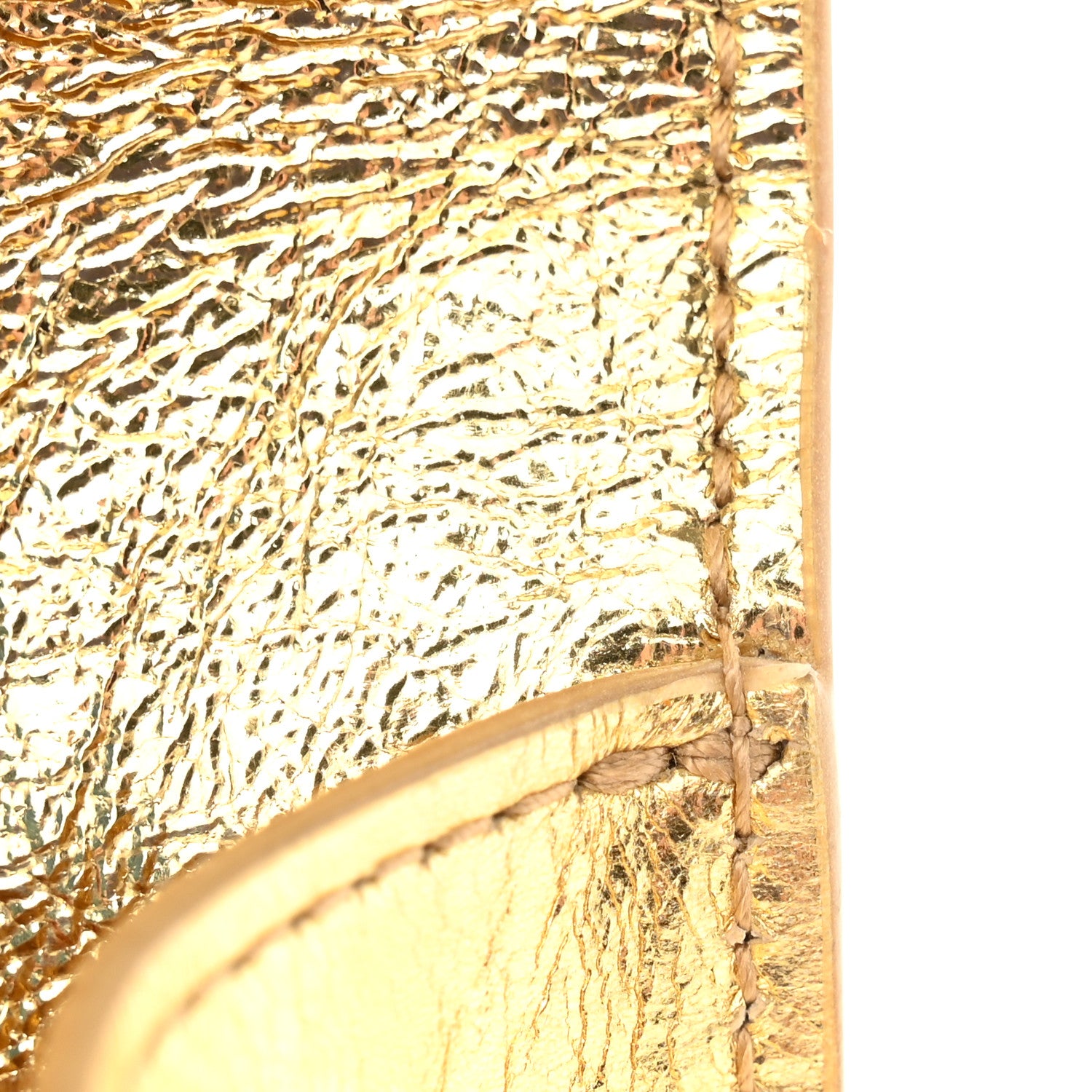 Bottega Veneta Metallic Lambskin Intrecciato Long Andiamo Top Handle Clutch Gold 10 of 11