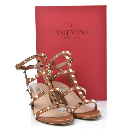 Valentino Garavani Calfskin Rockstud 60mm City Sandals 38.5 Light Cuir 10 of 10