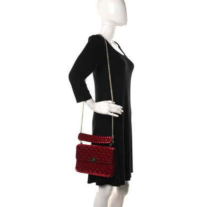 Valentino Garavani Velvet Medium Rockstud Spike Shoulder Bag Rosso Valentino 2 of 11