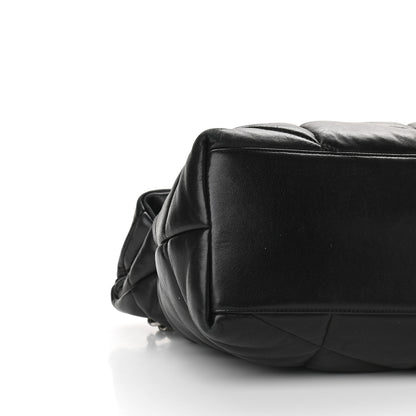 Saint Laurent Lambskin Quilted Medium Loulou Puffer Monogram Chain Satchel Black 7 of 9