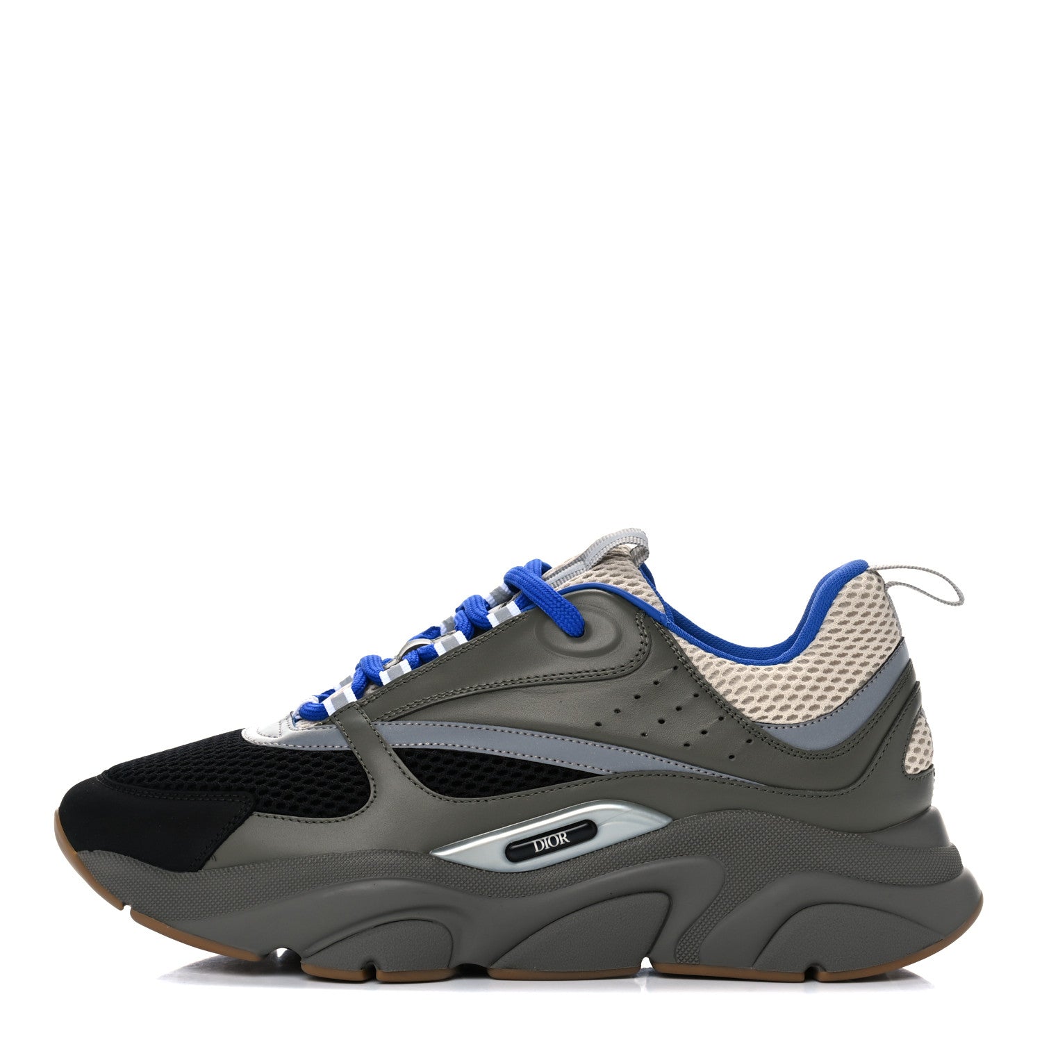 Christian Dior Technical Mesh Calfskin Mens B22 Sneakers 43 Olive Green Black White Grey 1 of 12