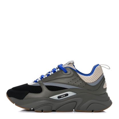 Christian Dior Technical Mesh Calfskin Mens B22 Sneakers 43 Olive Green Black White Grey 1 of 12