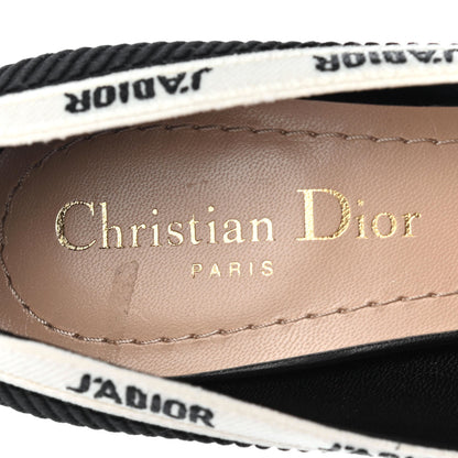 Christian Dior Technical Canvas Ribbon Embroidered J'Adior 65mm Pumps 35.5 Black 7 of 9