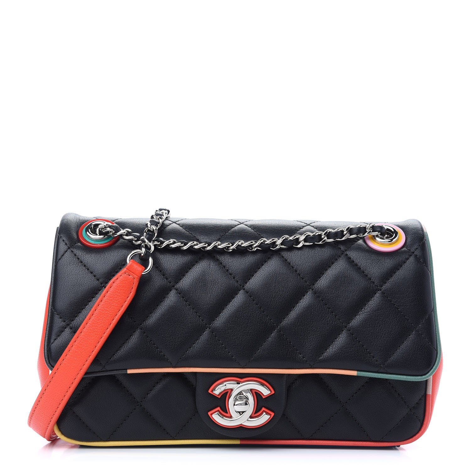 Chanel Lambskin Plexiglass Quilted Small Cuba Color Flap Black Multicolor 1 of 13