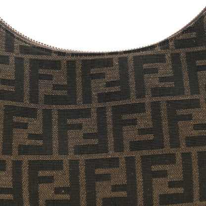 Fendi Fabric Jacquard Vitello Grace FF 1974 Small Fendigraphy Hobo Bag Tobacco Moro Ebano 8 of 11