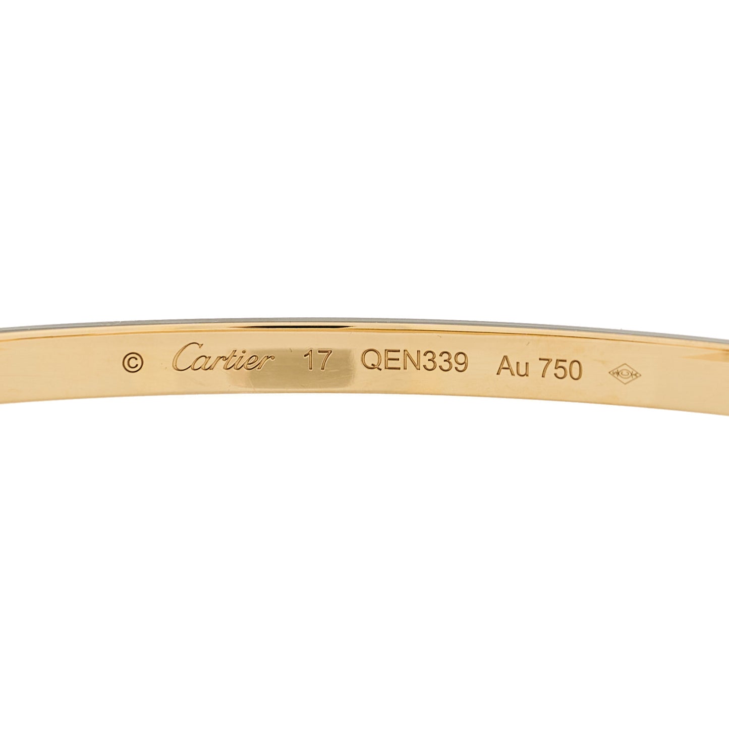 18K Yellow Gold Small LOVE Bracelet 17