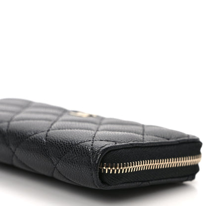 Chanel Caviar Quilted Medium Zip Around Wallet Black 10 of 11