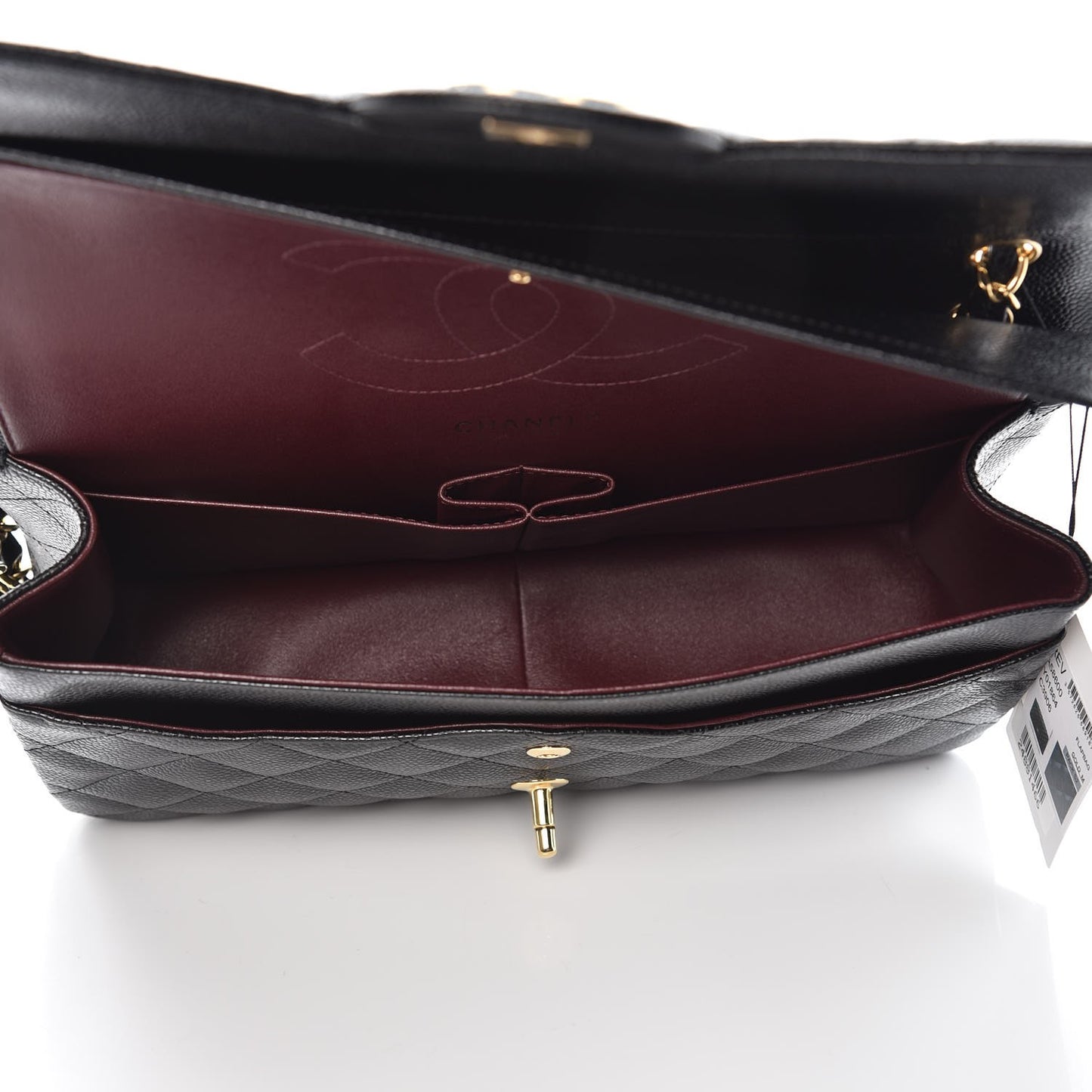 Caviar Quilted Jumbo Double Flap Black