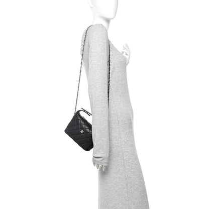 Chanel Caviar Quilted Hobo Clutch With Chain Black 2 of 11