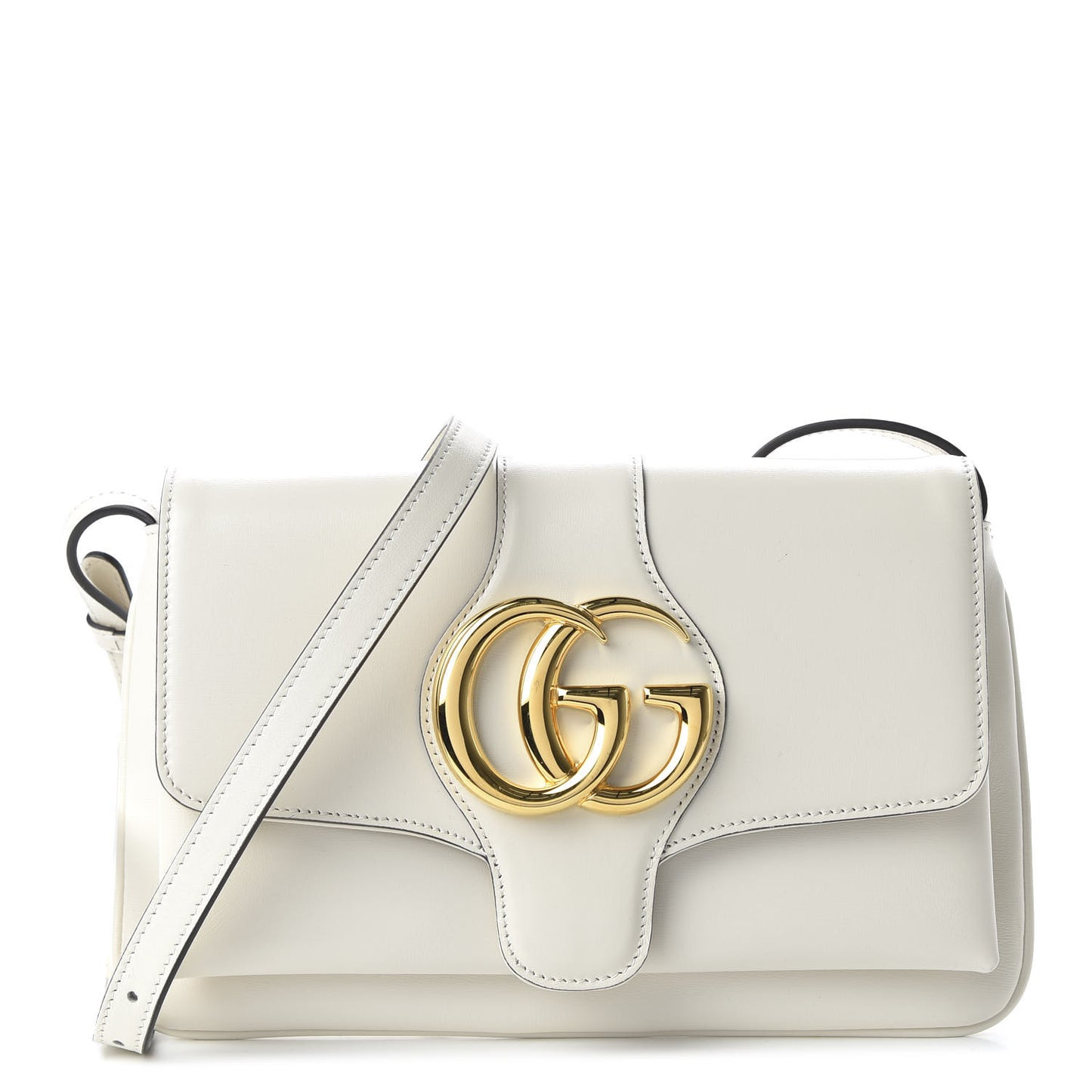 Calfskin Small Arli Flap Shoulder Bag Mystic White